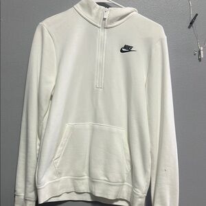 Nike White Half-Zip Pullover